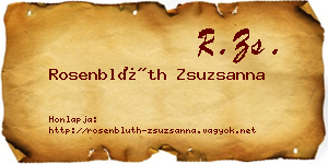 Rosenblüth Zsuzsanna névjegykártya